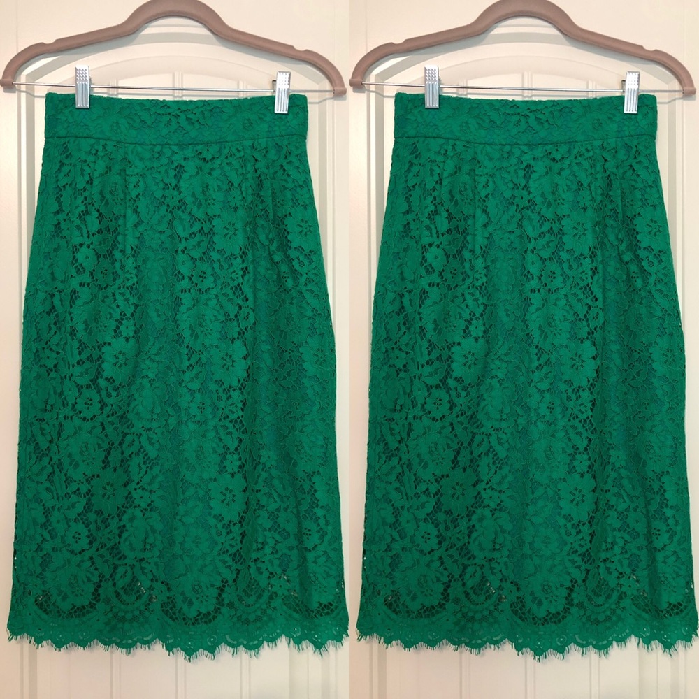 Emerald Green Lace Skirt